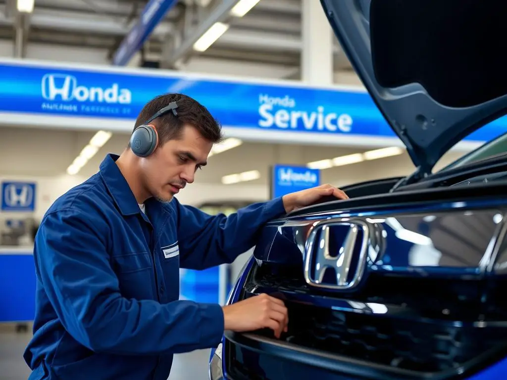 Honda technician performing maintenance under Honda Service Pass