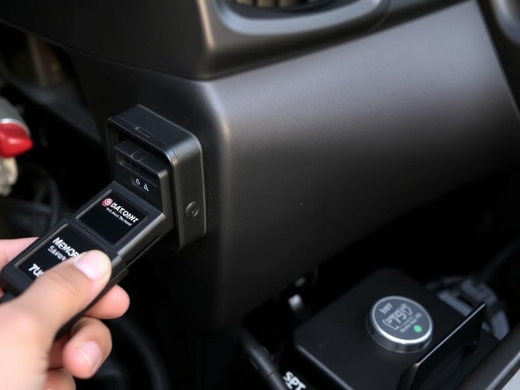 Memory saver device being used during Jeep Compass battery replacement