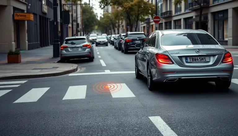 Mercedes-Benz vehicle using Parking Assistance Package to parallel park