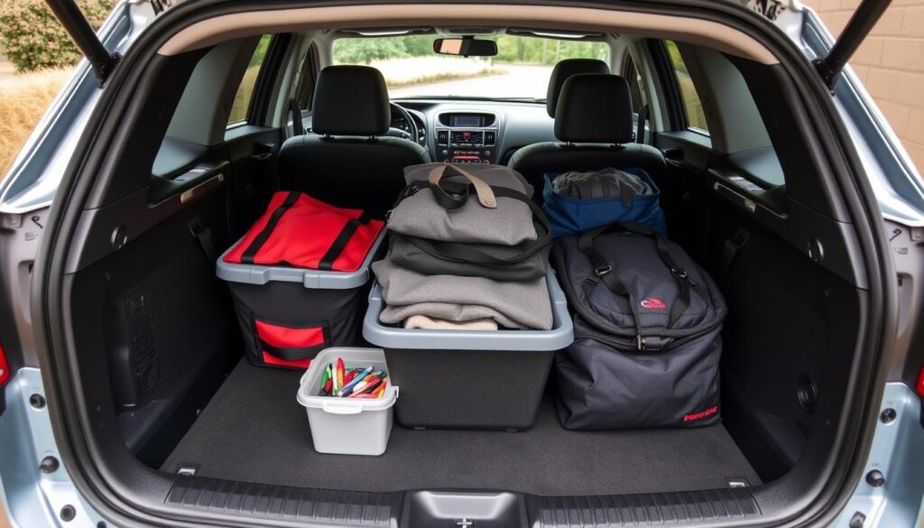Organized Subaru Crosstrek cargo area with efficient packing
