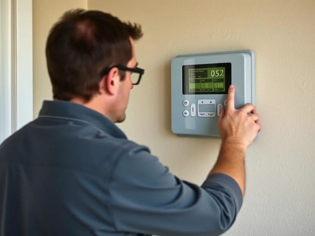 Person checking sprinkler system controller that won't turn on