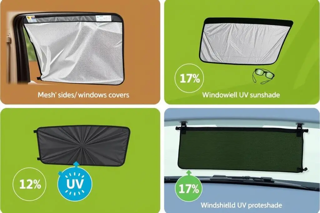 Portable UV shields and sun shades for car windows