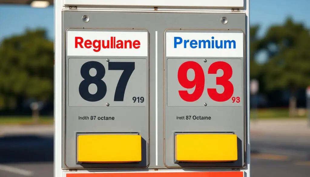 Price comparison between regular and premium 93 octane gas Price comparison between regular and premium 93 octane gas