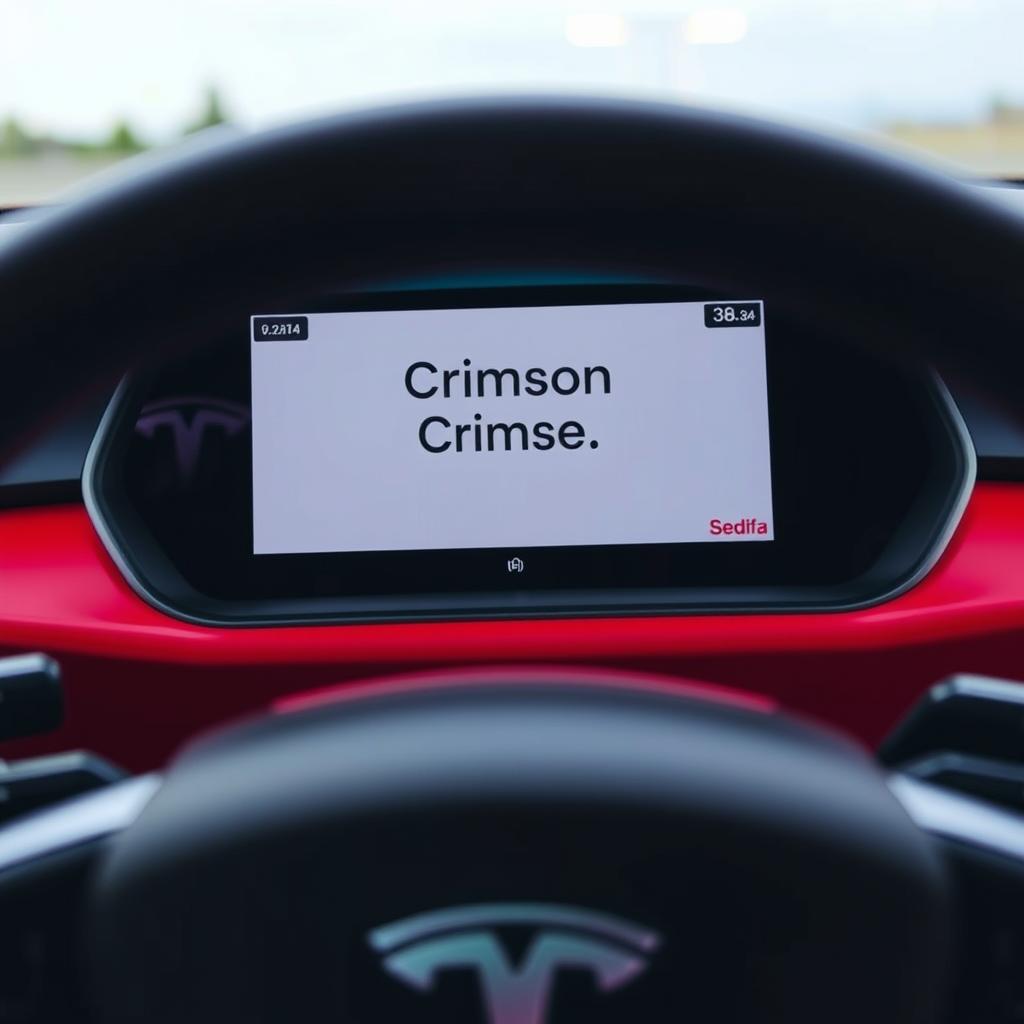 Red Tesla with a color-themed name like 'Crimson'