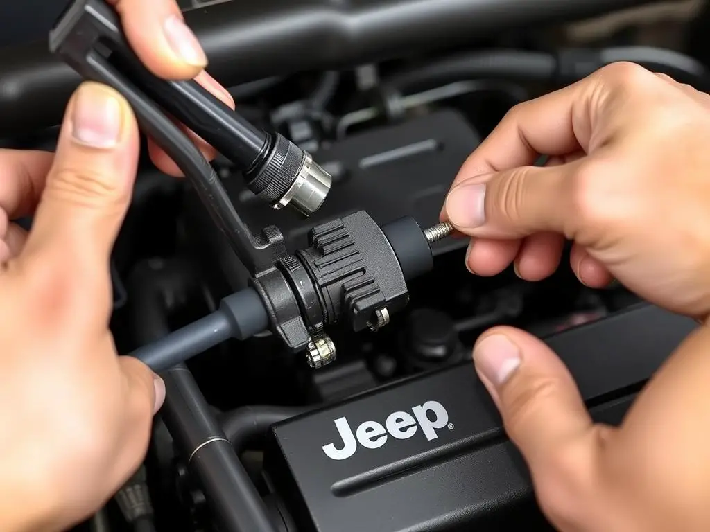 Replacing a camshaft position sensor on a Jeep engine