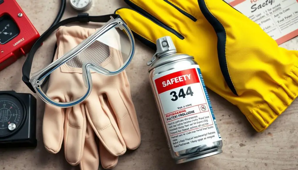 Safety equipment for handling R134a refrigerant