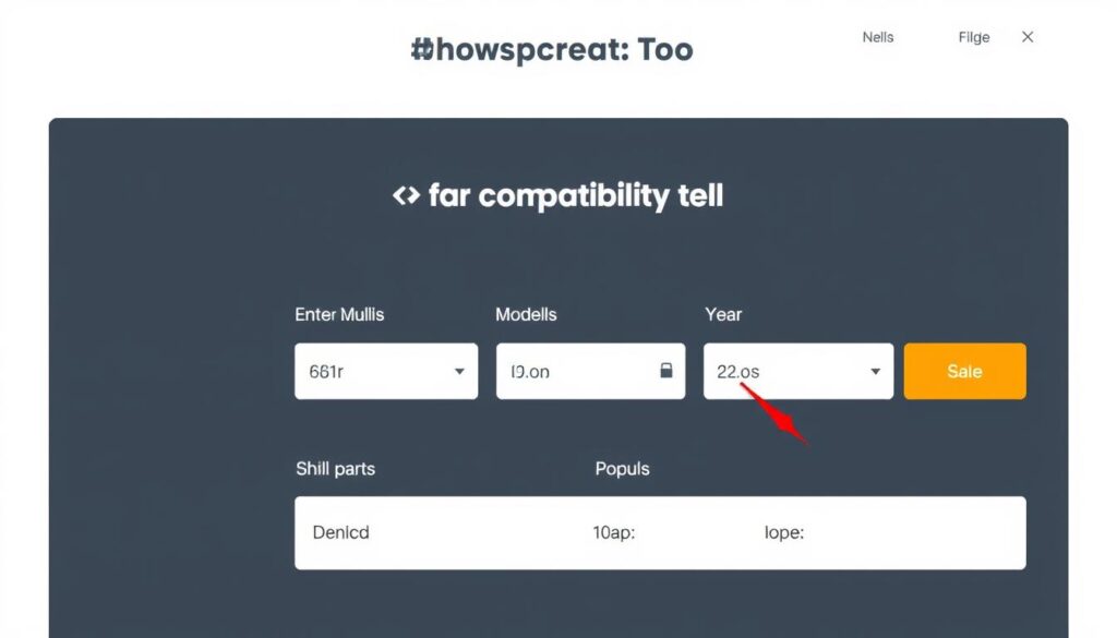 Screenshot of online parts compatibility tool for finding the right gas cap