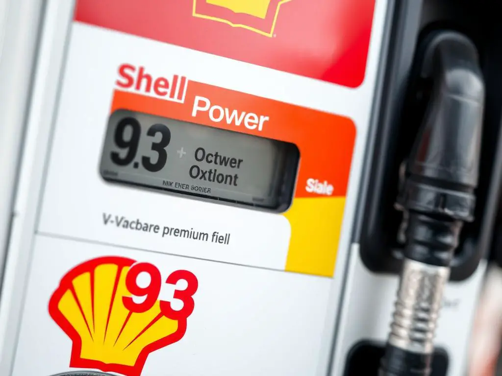Shell V-Power 93 octane gas pump Shell V-Power 93 octane gas pump