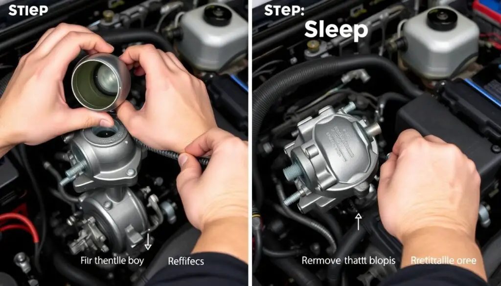Step-by-step throttle body replacement on a Jeep