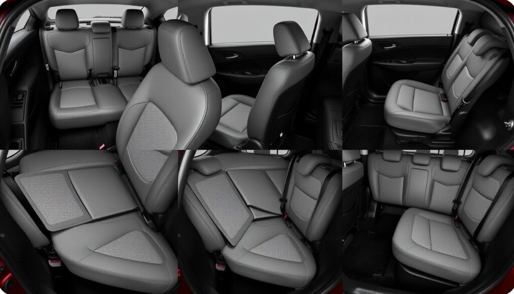 Subaru Crosstrek rear seat folding configurations showing 60/40 split