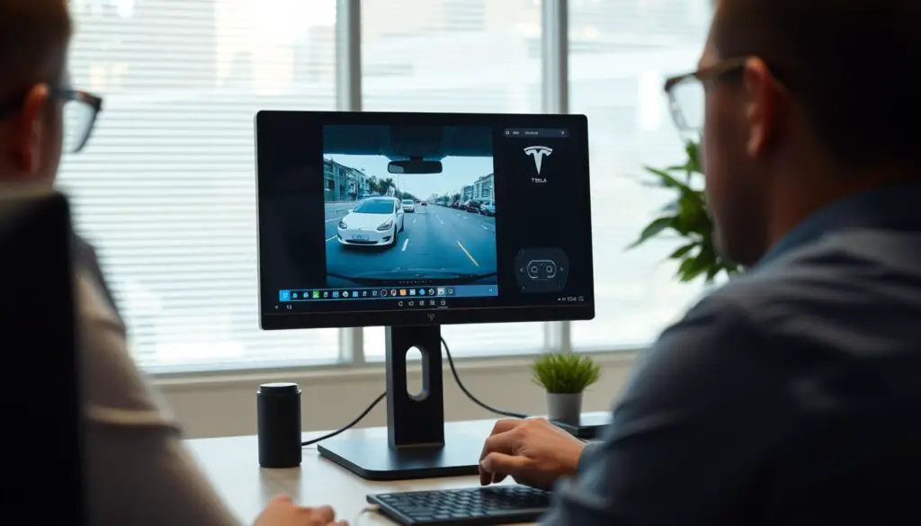 Tesla dashcam footage being used as evidence in an accident scenario