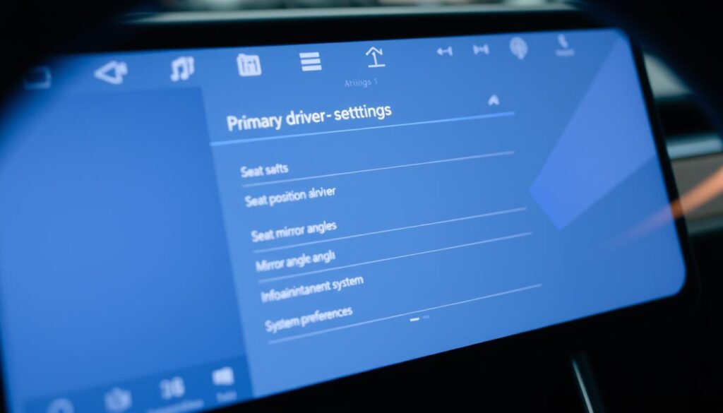 Tesla driver profile settings