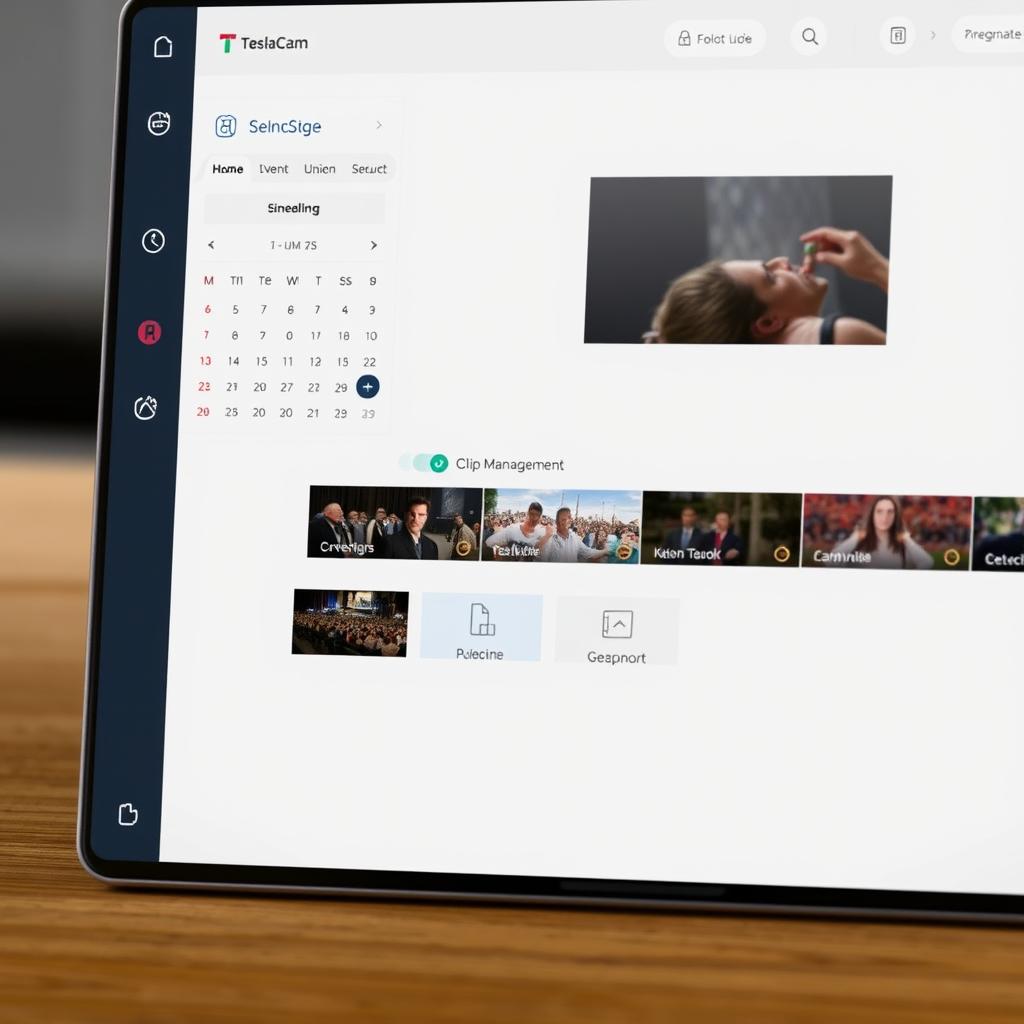 TeslaCam Viewer application showing footage organization features
