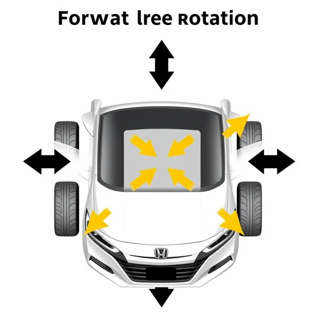 Tire rotation pattern diagram for front-wheel drive Honda Accord