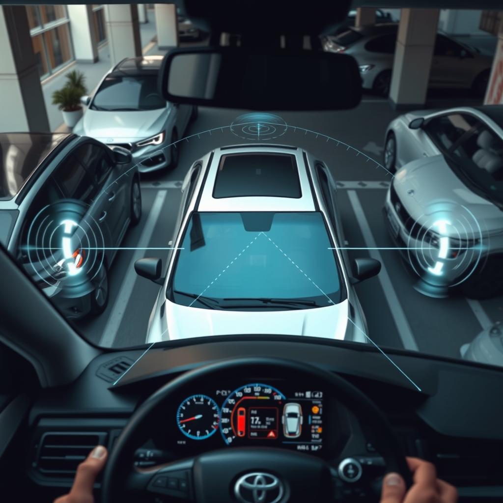 Toyota Clearance Sonar system detecting obstacles around vehicle Toyota Clearance Sonar system detecting obstacles around vehicle