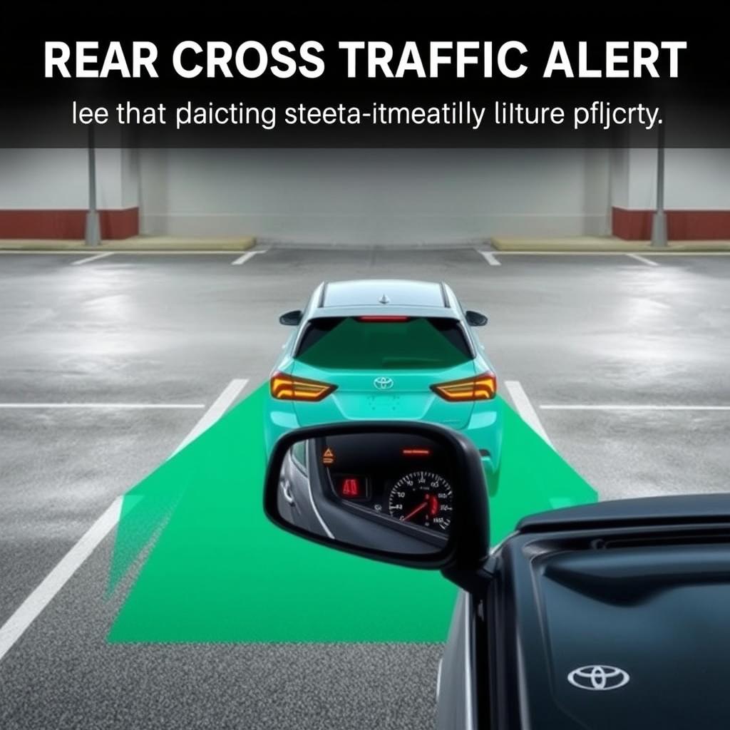 Toyota Rear Cross Traffic Alert system detecting approaching vehicle Toyota Rear Cross Traffic Alert system detecting approaching vehicle