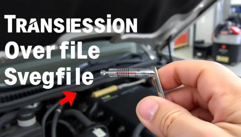 Transmission fluid being checked with dipstick showing overfilled level