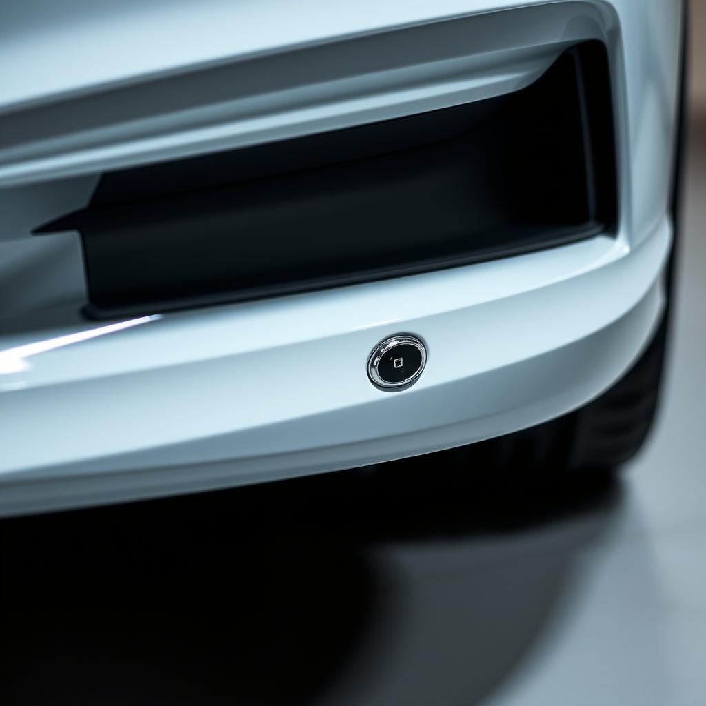 Ultrasonic sensors on Audi vehicle bumper for Park Assist Plus