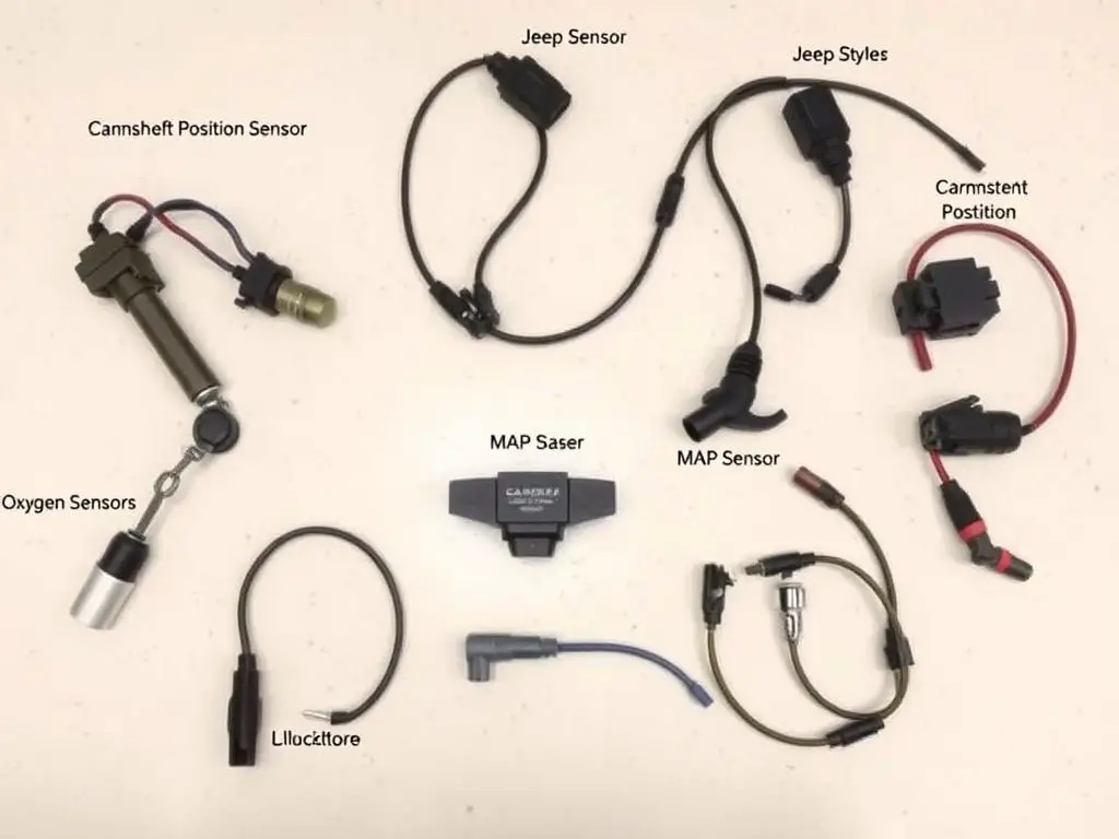 Various Jeep sensors including camshaft and crankshaft position sensors