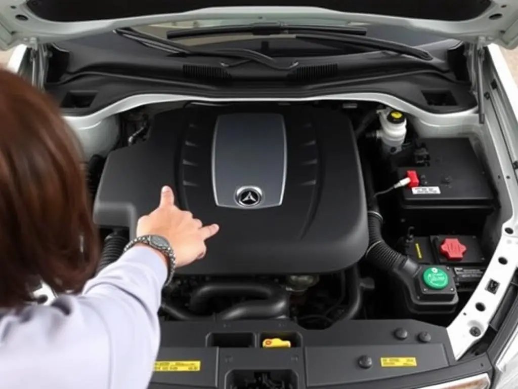 Well-maintained engine bay with cover enhancing vehicle's resale appeal