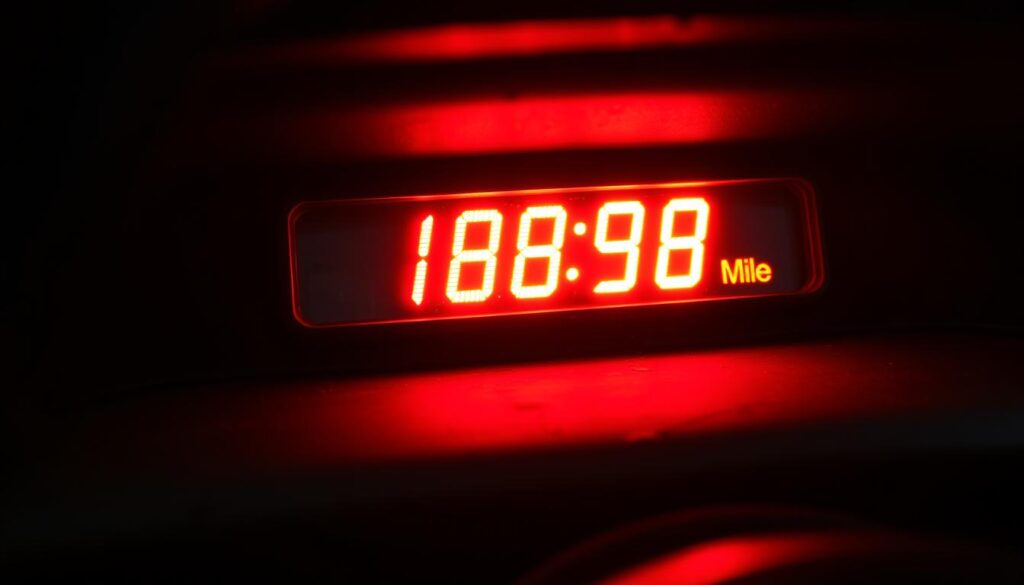 blinking mileage display