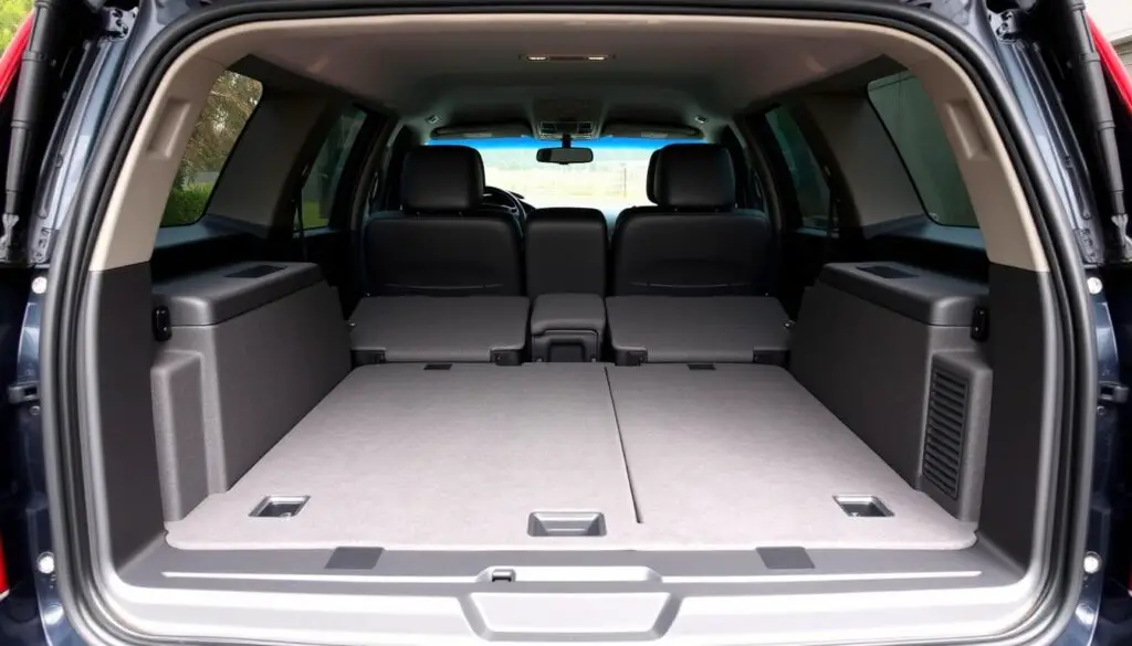 Chevrolet Suburban with second and third rows folded flat showing maximum cargo configuration