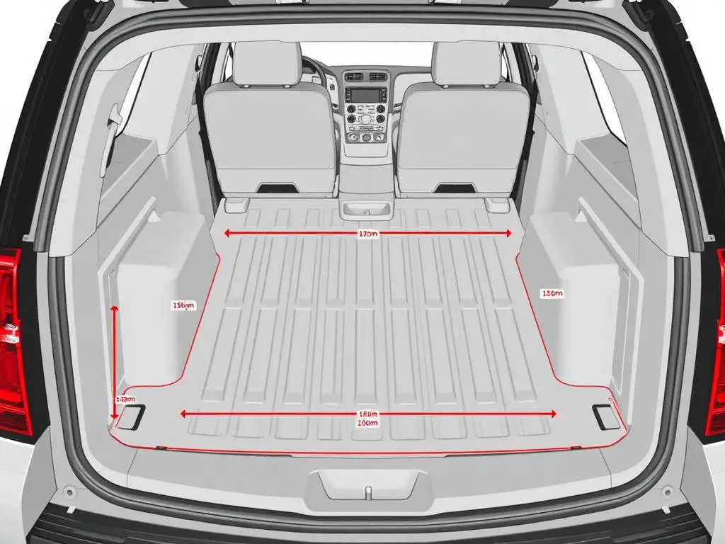 Diagram showing detailed Suburban cargo space dimensions including length, width, and height measurements