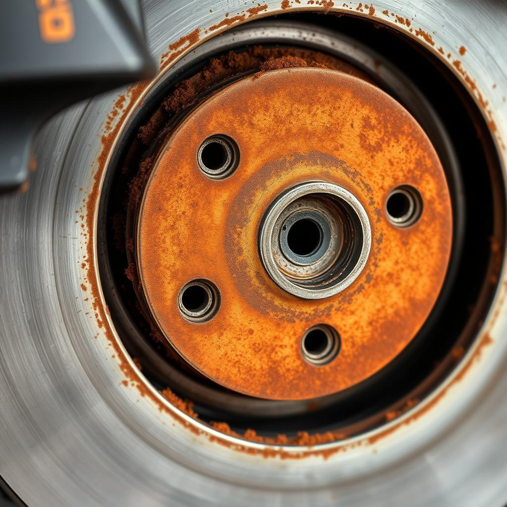 Normal surface rust on a new rotor that will wear off with driving