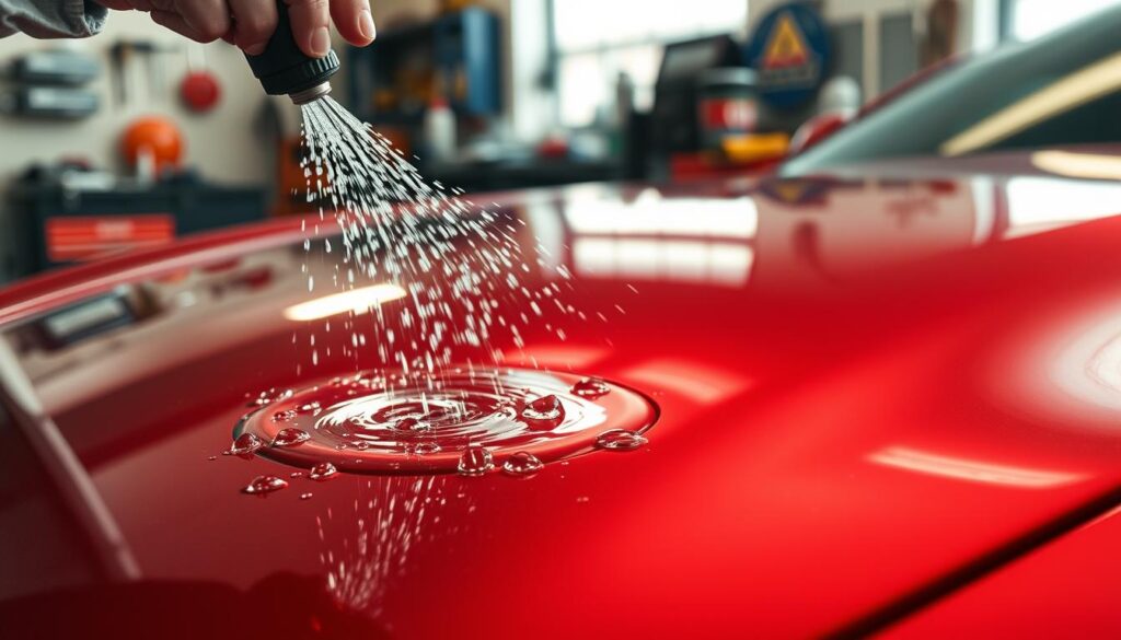 testing slickness paint water