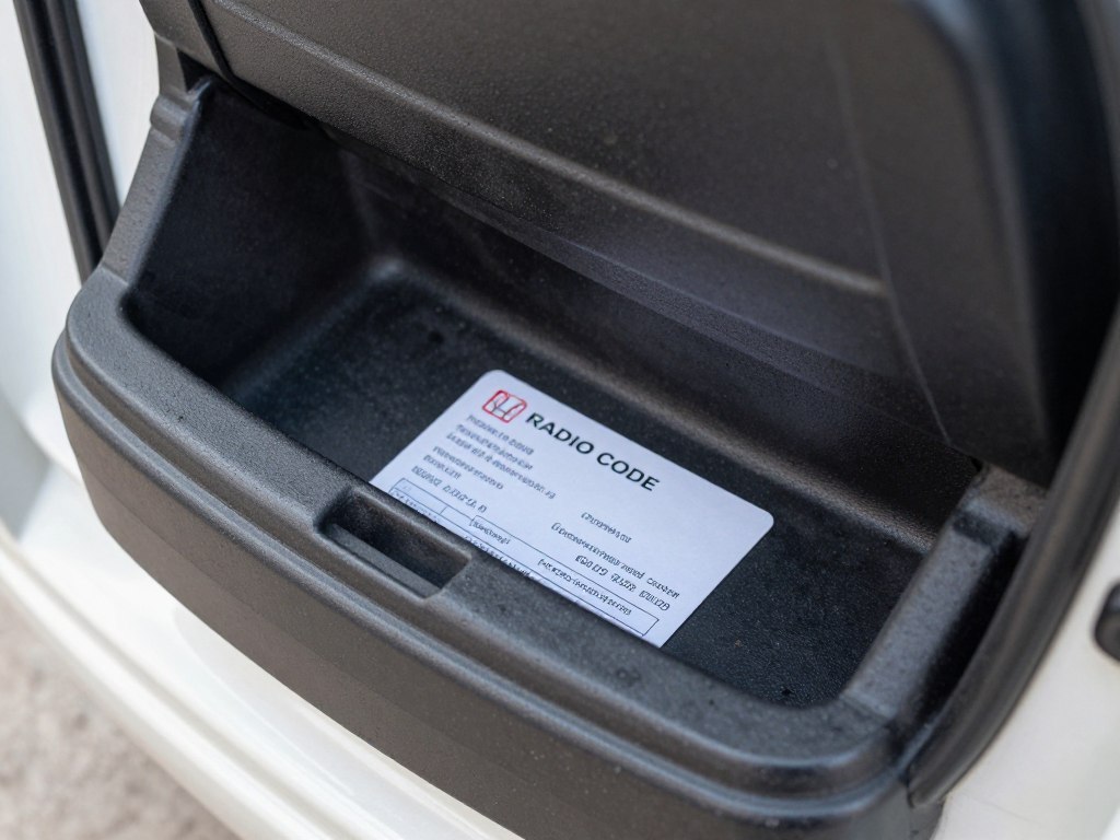 Honda Accord glove box with radio code card visible