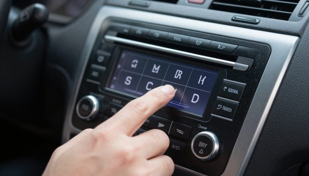 Person entering radio code on Honda Accord radio