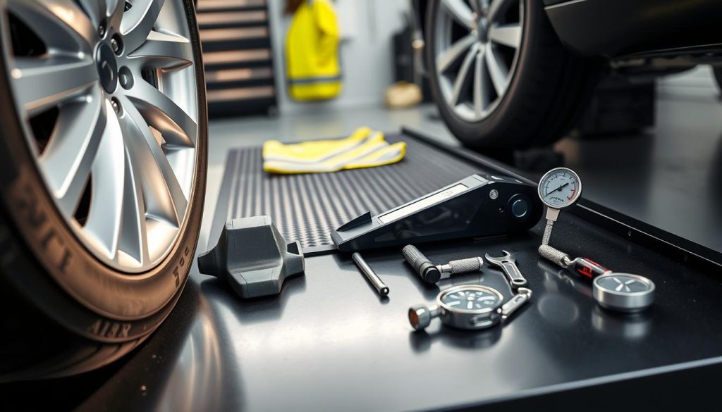 Tesla tire change tools