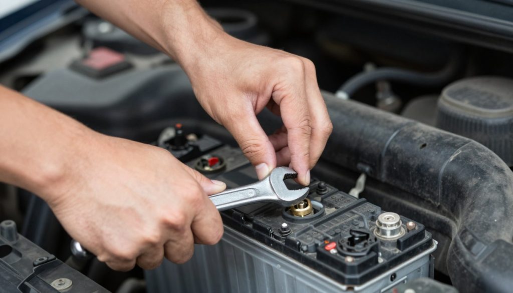 Battery disconnection procedure for airbag system work