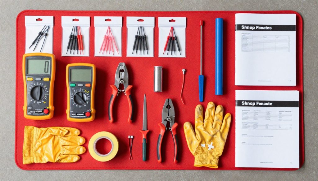 Complete tool kit spread for airbag resistor bypass project