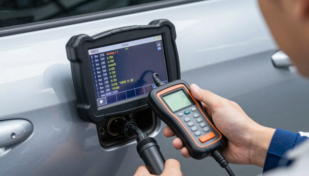 Diagnostic scan tool reading airbag system fault codes