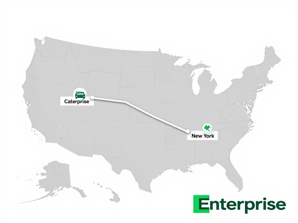 Enterprise one-way rental route map