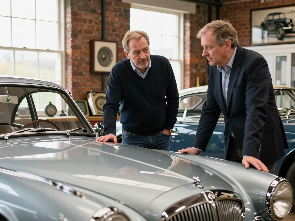 For the Love of Cars hosts working on a British classic car