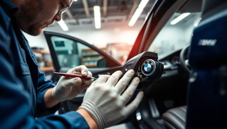 How to fix a stuck door lock on my BMW?