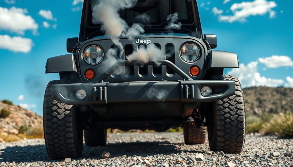 Jeep smoking under the hood