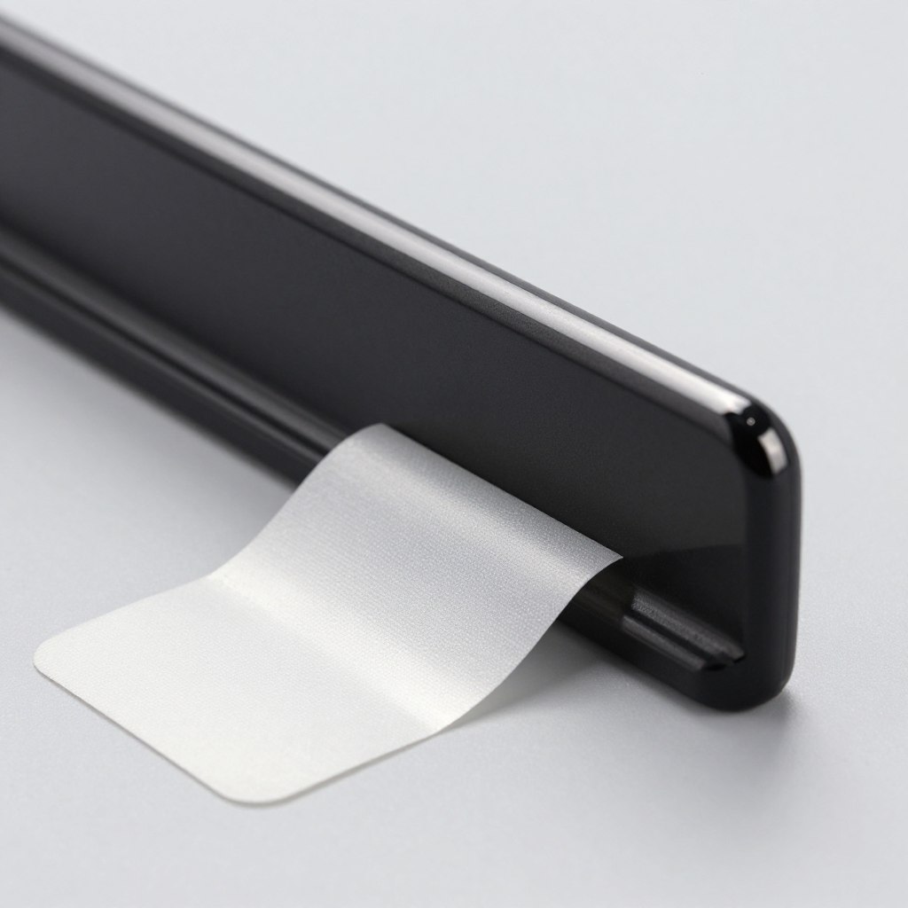 L-shaped car door edge guard with adhesive backing