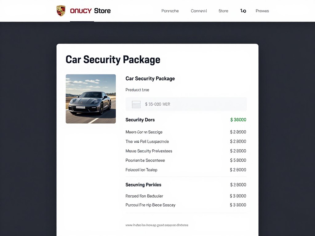 Porsche Connect car security package interface