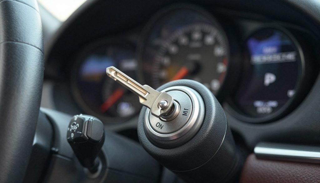 Porsche ignition with key in ON position
