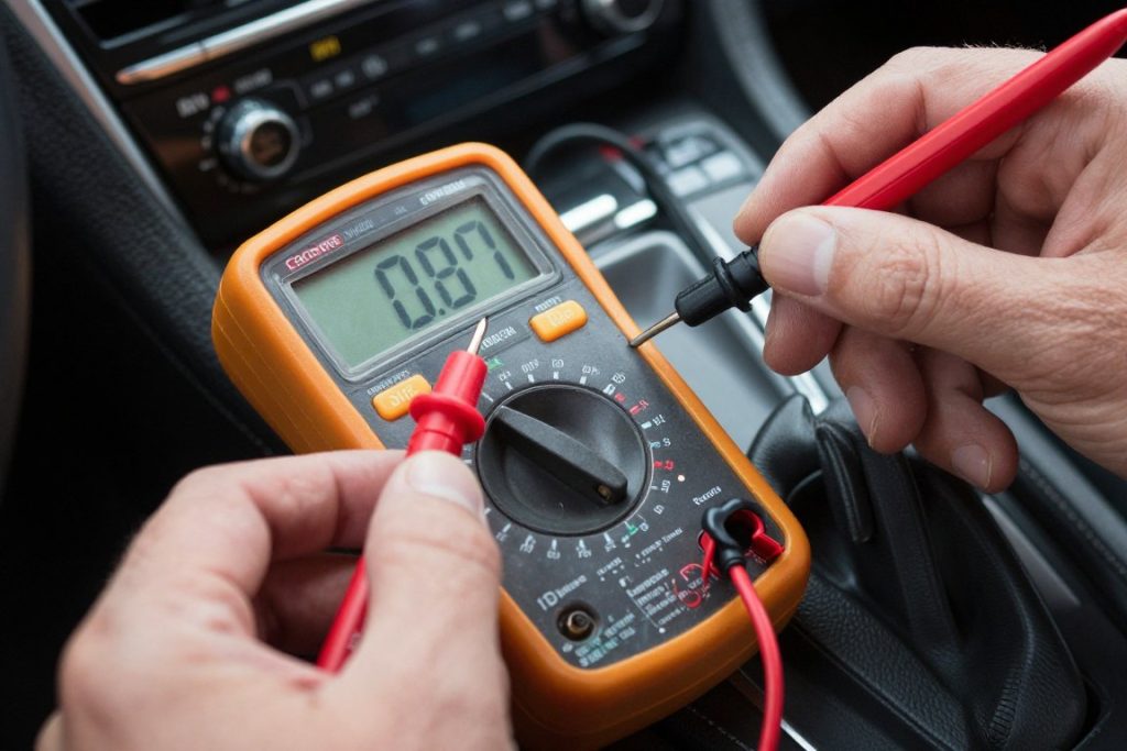 Testing Porsche alarm sensor with multimeter