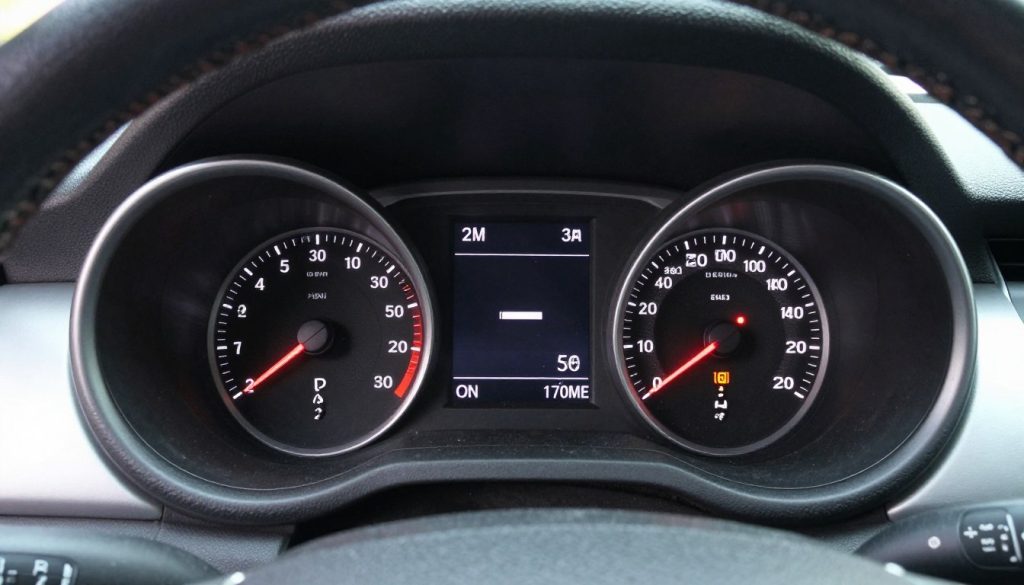 Vehicle dashboard showing cleared airbag warning light after successful bypass