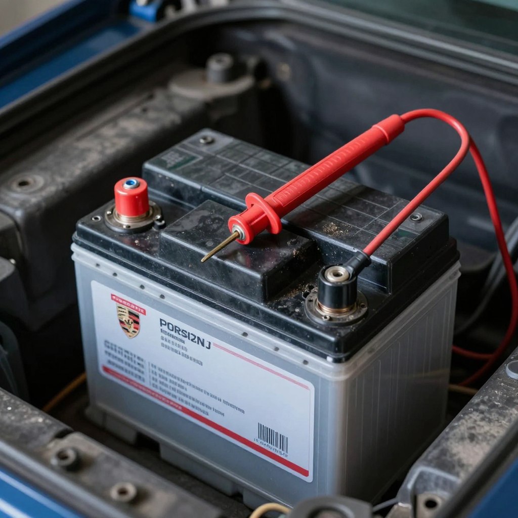 Weak Porsche car battery with low voltage