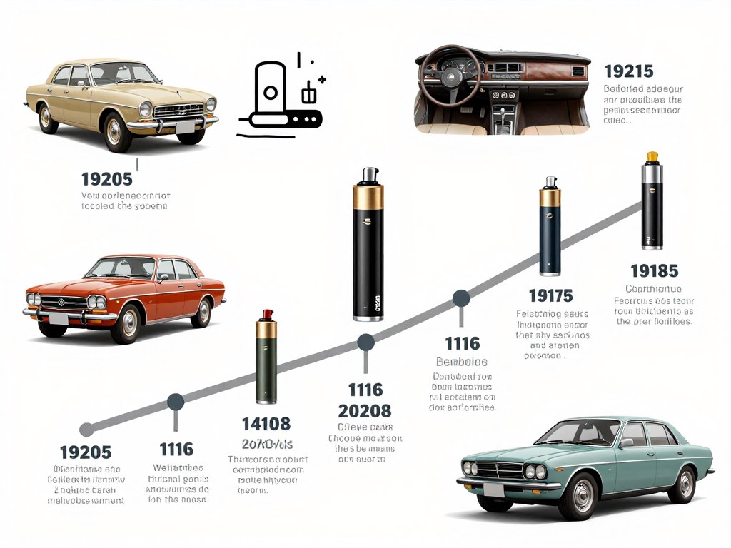 historical timeline showing evolution of cigarette lighters in cars from 1920s to present day