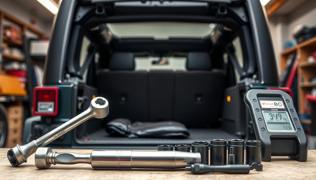 Jeep Wrangler soft top removal tools