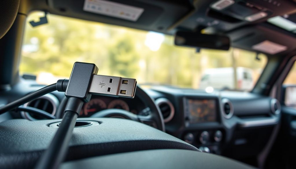 USB connection in Jeep Wrangler